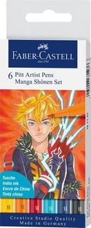 Produktbild Faber-Castell Tuschestifte Pitt Artist Pens Manga Shonen, 6er Etui