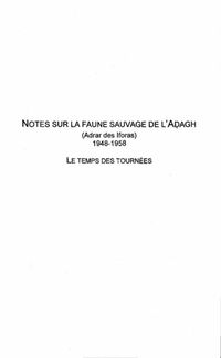 Produktbild: Notes sur la faune sauvage del'adagh