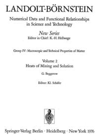 Produktbild: Heats of Mixing and Solution / Mischungs- und L&ouml;sungsw&auml;rmen