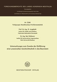 Produktbild: Untersuchungen zum Zwecke der Einf&uuml;hrung einer praxisnahen Sandwichtechnik in das Bauwesen