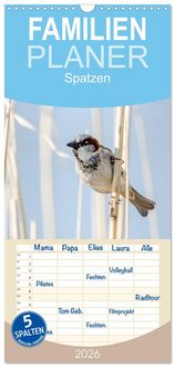 Produktbild: Familienplaner 2026 - Spatzen mit 5 Spalten (Wandkalender, 21 x 45 cm) CALVENDO