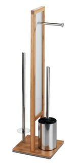 Produktbild: Stand WC-Garnitur Mod. Rivalta Bambus, integrierter Toilettenpapierhalter und WC-B&uuml;rstenhalter