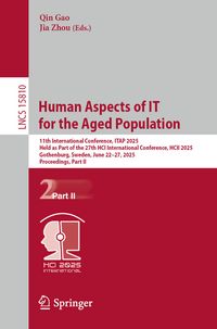 Produktbild: Human Aspects of IT for the Aged Population