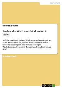 Produktbild: Analyse der Wachstumshindernisse in Indien