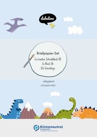 Bild vom Artikel Liniertes Briefpapier-Set für Kinder: Dinosaurier (für Jungen, blau) vom Autor 