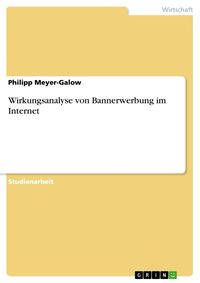 Produktbild: Wirkungsanalyse von Bannerwerbung im Internet