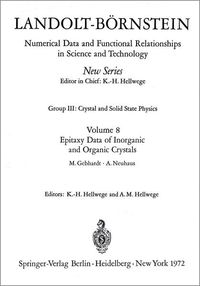 Produktbild: Epitaxy Data of Inorganic and Organic Crystals / Epitaxie-Daten anorganischer und organischer Kristalle