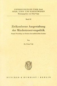 Produktbild: Zielkonforme Ausgestaltung der Mindestreservenpolitik.