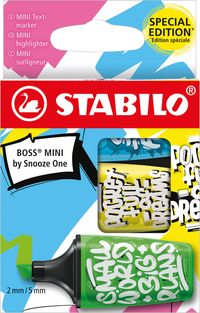 Bild vom Artikel STABILO® BOSS® Textmarker MINI Special Edition by Snooze One, 3er Etui (grün, gelb, blau) vom Autor 