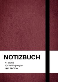 Produktbild: Notizbuch A4 blanko bordeaux - 100 Seiten Soft Cover