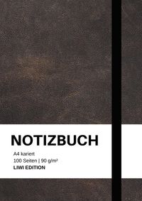 Produktbild: Notizbuch A4 kariert - 100 Seiten Soft Cover schwarz