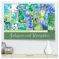 Produktbild: Jadegr&uuml;n und K&ouml;nigsblau - Zauberhafte Aquarellexperimente in Gr&uuml;n und Blau (hochwertiger Premium Wandkalender 2027 DIN A2 quer), Kunstdruck in Hochglanz