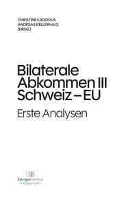 Produktbild: Bilaterale Abkommen III Schweiz-EU