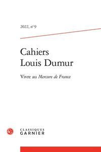 Produktbild: Cahiers Louis Dumur no 9 Vivre au Mercure de France