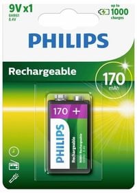Produktbild: Philips HR22 9V Block-Akku NiMH 170 mAh 8.4V 1St.