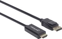 Produktbild: Manhattan DisplayPort / HDMI Adapterkabel DisplayPort Stecker, HDMI-A Stecker 1.80 m Schwarz 152679 DisplayPort-Kabel