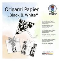Produktbild: URSUS Falten Origami Papier Black & White, 15 x 15 cm, 120 Blatt