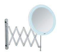 Produktbild: LED Teleskop-Wandspiegel Barona, Kosmetikspiegel, Leuchtspiegel