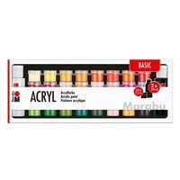 Produktbild: Marabu Acrylfarben Set Basic 32x3,5ml/2x59ml