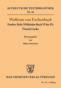Produktbild: Willehalm Buch VI bis IX; Titurel; Lieder
