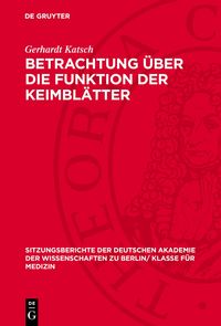 Produktbild: Betrachtung &uuml;ber die Funktion der Keimbl&auml;tter