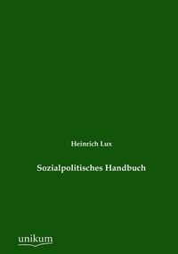 Produktbild: Lux, H: Sozialpolitisches Handbuch