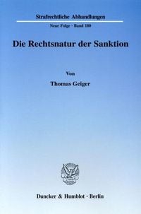 Produktbild: Geiger, T: Rechtsnatur der Sanktion