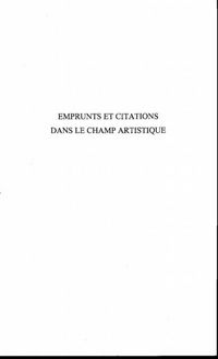 Produktbild: Emprunts et citations dans le champ artistique