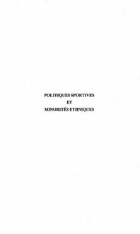 Produktbild: Politiques Sportives Et Minorites Ethniques