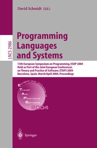 Bild vom Artikel Programming Languages and Systems vom Autor David Schmidt