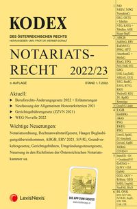 Bild vom Artikel KODEX Notariatsrecht 2022/23 - inkl. App vom Autor 