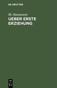Produktbild: Ueber erste Erziehung