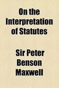 Produktbild: On the Interpretation of Statutes