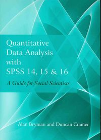 Produktbild: Quantitative Data Analysis with SPSS 14, 15 & 16