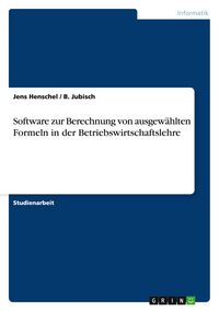 Produktbild: Software zur Berechnung von ausgew&auml;hlten Formeln in der Betriebswirtschaftslehre