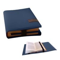 Produktbild: BookSKIN Buch Einband (Gr&ouml;&szlig;enverstellbar) in Marine-Blau mit Lesezeichen