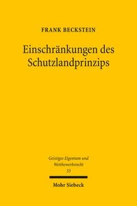 Produktbild: Einschr&auml;nkungen des Schutzlandprinzips