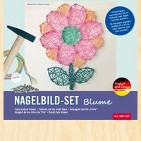 Produktbild: PEBARO NB7-SET - Nagelbild-Set Blume, Fadenbild, 20x20cm, Bastelset