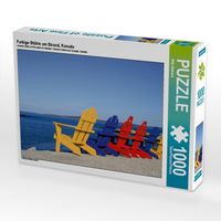 Produktbild: CALVENDO Puzzle Farbige St&uuml;hle am Strand, Kanada | 1000 Teile Lege-Gr&ouml;&szlig;e 64x48cm Foto-Puzzle f&uuml;r gl&uuml;ckliche Stunden