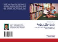 Produktbild: Quality of Education in Matriculation Schools