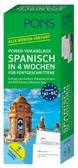 Produktbild: PONS Power-Vokabelbox Spanisch in 4 Wochen f&uuml;r Fortgeschrittene