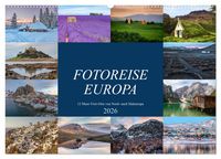 Produktbild: Fotoreise Europa, 12 Must-Visit-Orte von Nord- nach S&uuml;deuropa (Wandkalender 2026 DIN A2 quer), CALVENDO Monatskalender