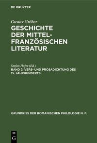 Produktbild: Vers- und Prosadichtung des 15. Jahrhunderts