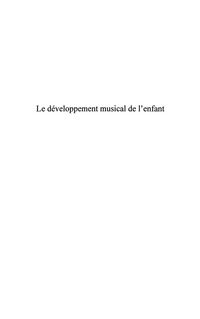 Produktbild: Le developpement musical de l'enfant - les quatre temps de l