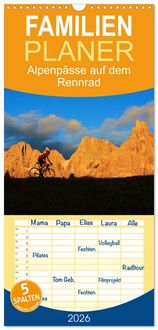 Produktbild: Familienplaner 2026 - Alpenp&auml;sse auf dem Rennrad "Himmlische Serpentinen" mit 5 Spalten (Wandkalender, 21 x 45 cm) CALVENDO