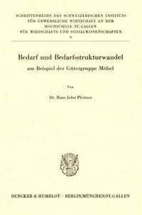 Produktbild: Bedarf und Bedarfsstrukturwandel