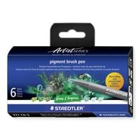 Produktbild STAEDTLER Schreib- und Zeichbedarf pigment brush pen Greens&Turquoises, 6er Set