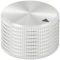 Produktbild: TRU COMPONENTS TC-11613812 Drehknopf mit Knopfmarkierung Silber (&Oslash; x H) 25 mm x 16 mm Aluminium 1 St.