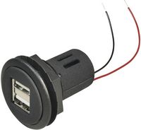 Produktbild: ProCar USB Einbau-Doppelsteckdose Belastbarkeit Strom max.=5 A Passend f&uuml;r (Details) USB-A Steckdose 12 V zu 5 V, 24 V zu 5 V