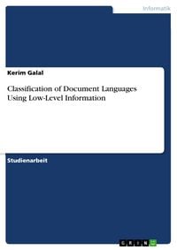 Produktbild: Classification of Document Languages Using Low-Level Information